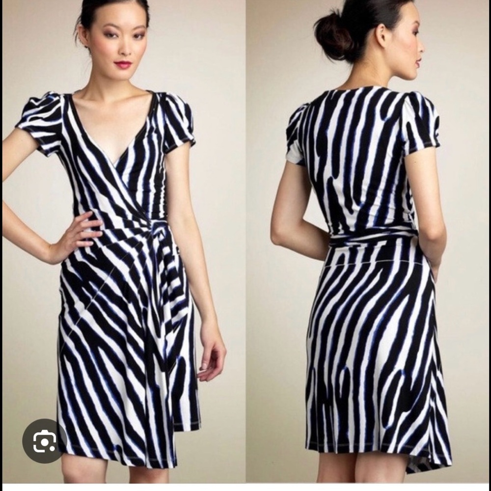 Diane Von Furstenberg Black and White Zebra Maxi Dress